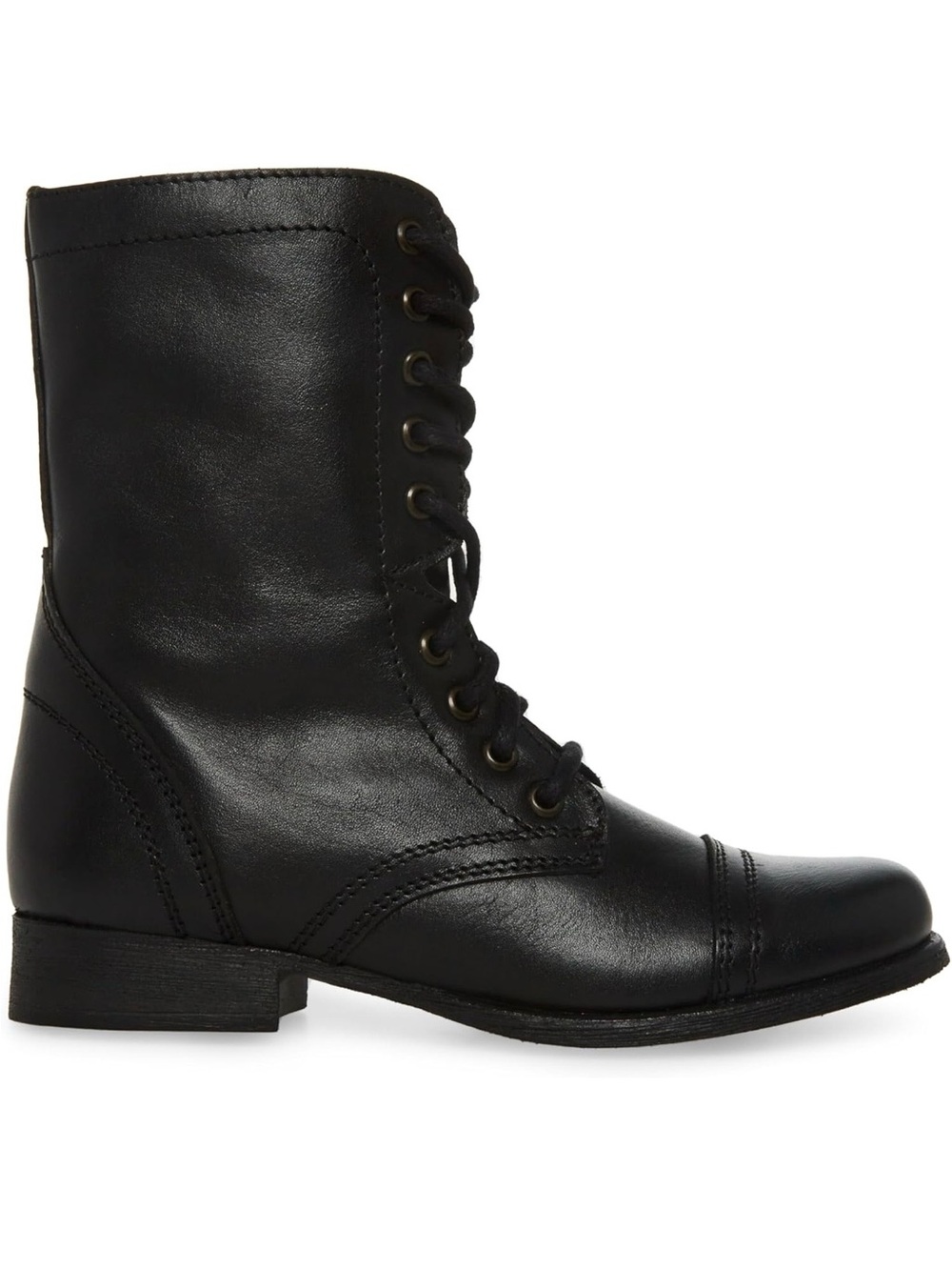 Steve Madden Troopa Combat Boots Women’s Size 5 Black Leather NWOB